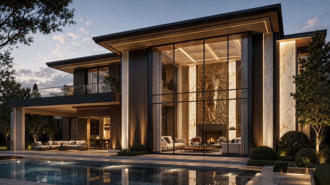 Tamamlanmış villa dış cephesi