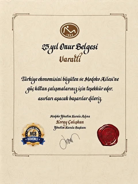 25. Yıl Onur Belgesi, Modoko Yönetim Kurulu