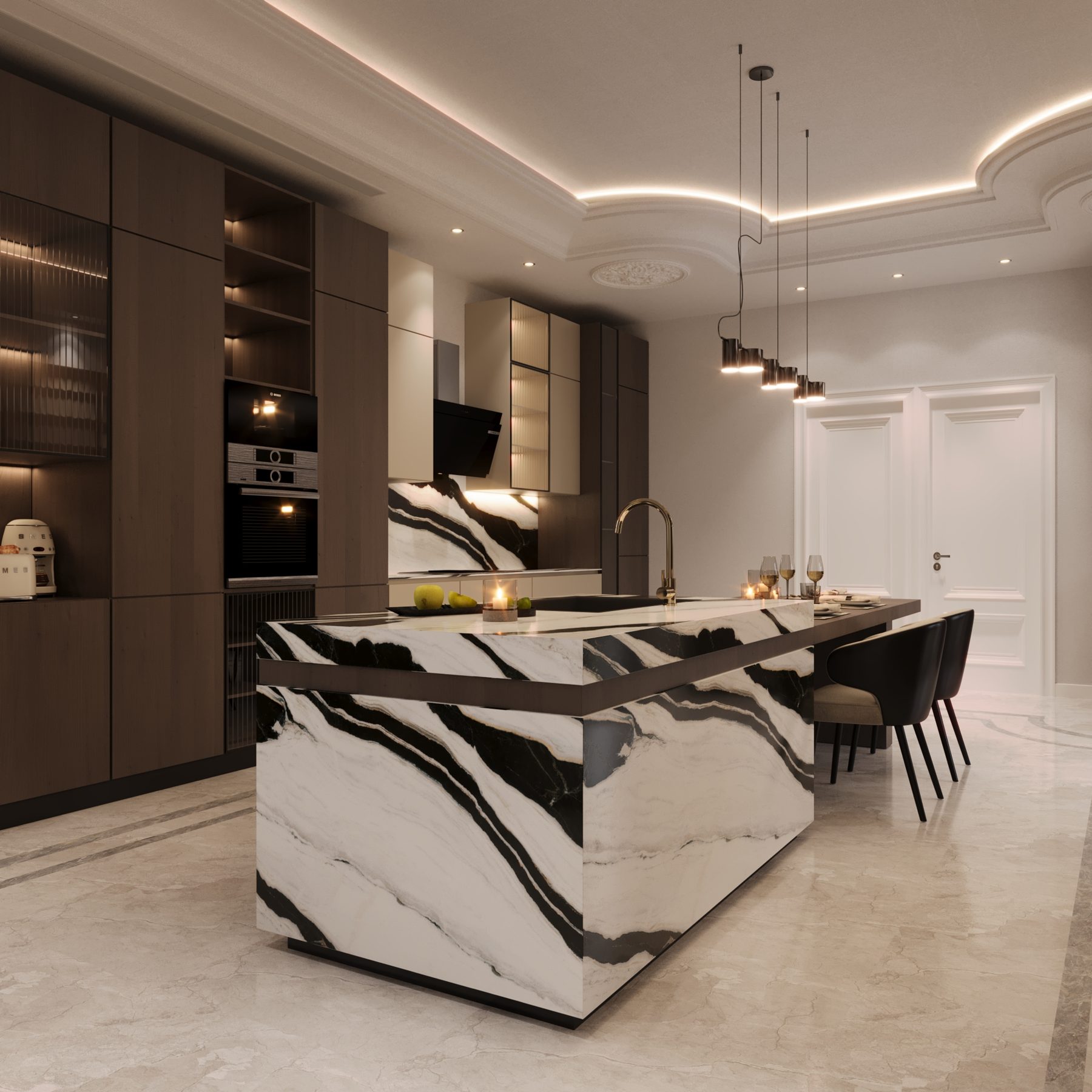 Pelican Hill Malikane Projesi — mutfak | Varalli Interior iç mimari uygulaması