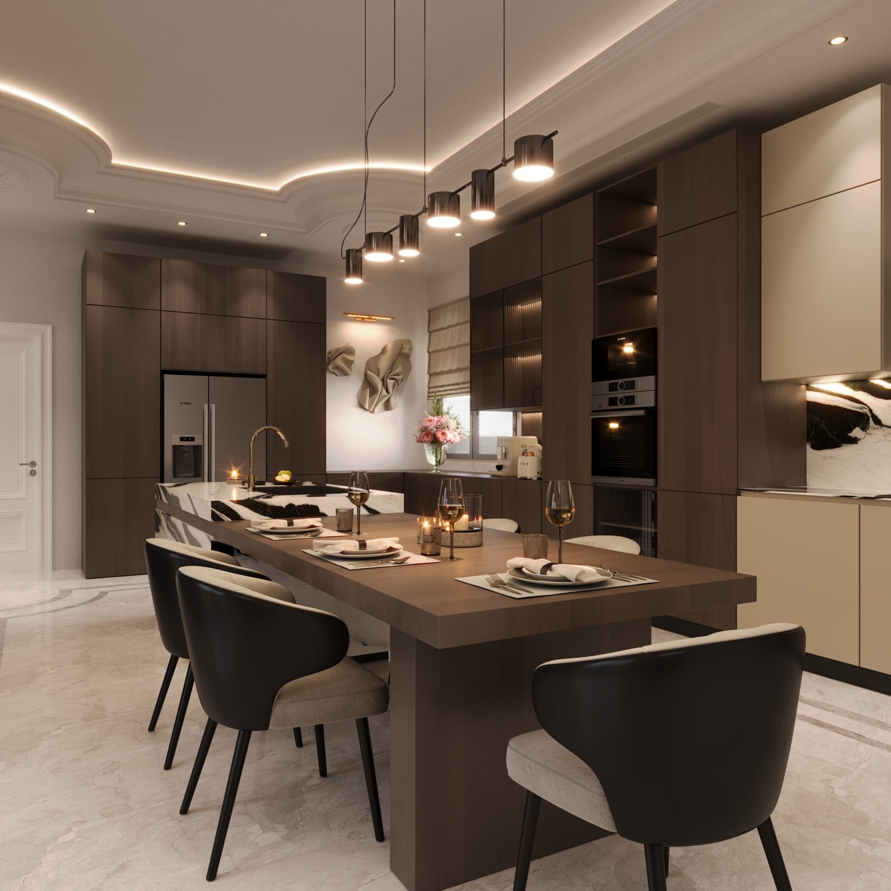 Pelican Hill Malikane Projesi — mutfak | Varalli Interior iç mimari uygulaması