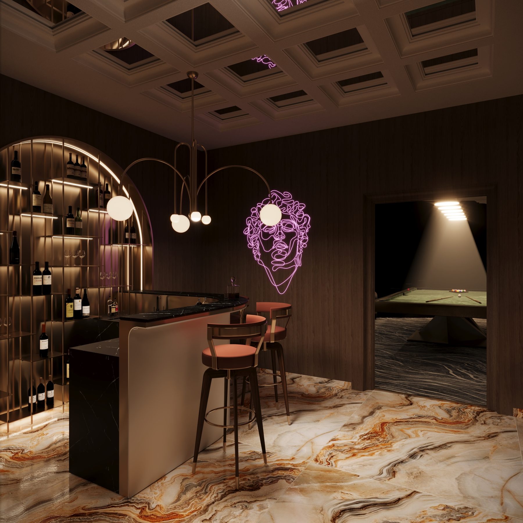 Pelican Hill Malikane Projesi — bar | Varalli Interior iç mimari uygulaması