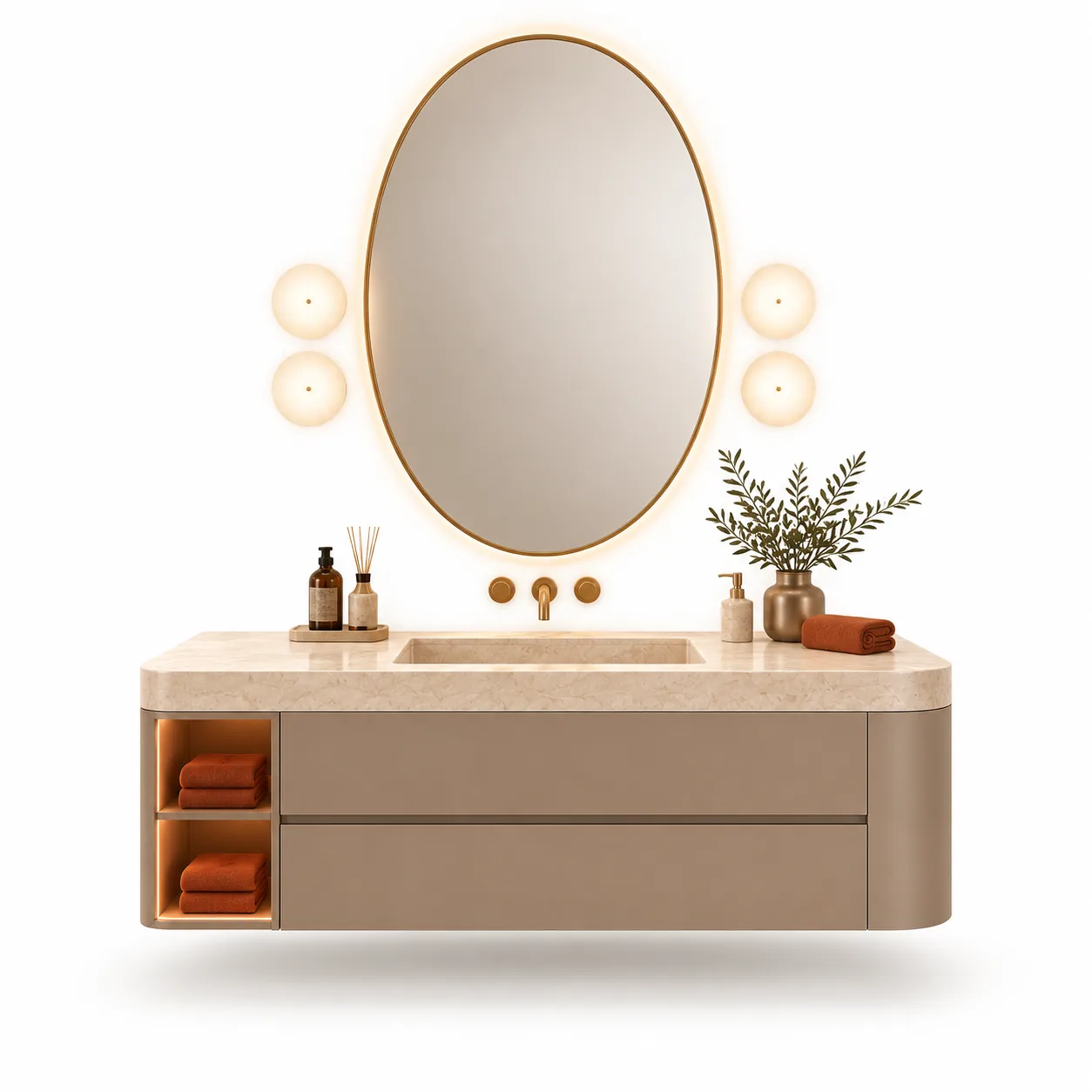 Montera Ortak Banyo Dolabı — Montera koleksiyonu, banyo dolapları & aynalar | Varalli Interior özel üretim (1. açı)
