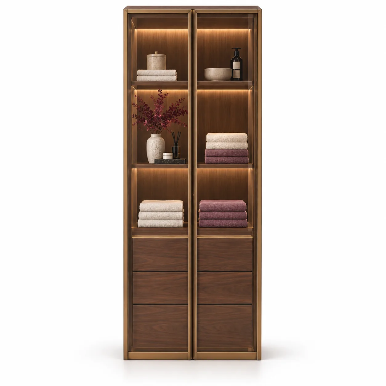 Salina Havlu Dolabı — Salina koleksiyonu, banyo dolapları & aynalar | Varalli Interior özel üretim (1. açı)