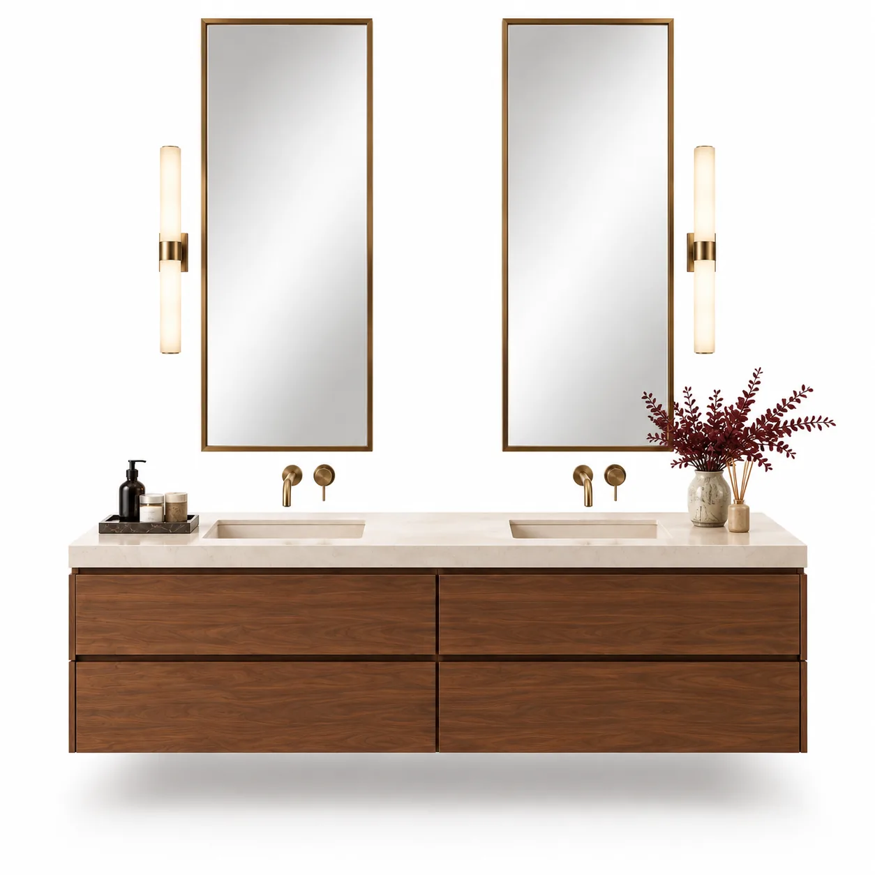 Salina Lavabo Dolabı — Salina koleksiyonu, banyo dolapları & aynalar | Varalli Interior özel üretim (1. açı)