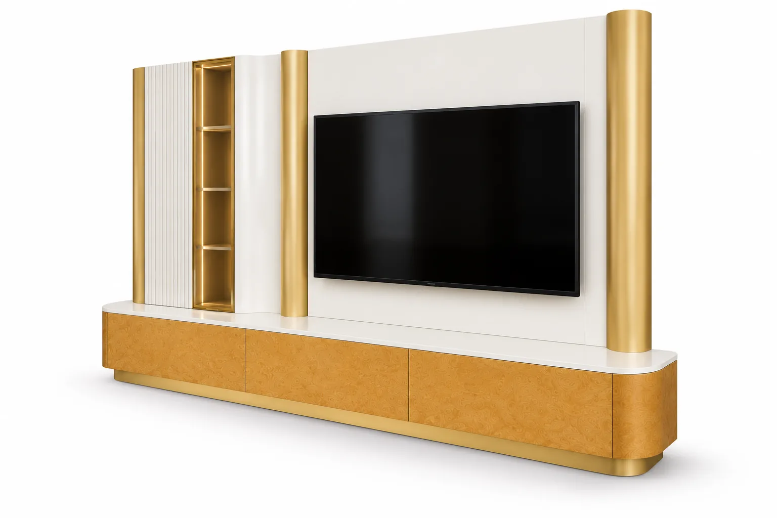 Sarı TV Ünitesi — tv ünitesi | Varalli Interior özel üretim